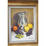 Oil on canvas still life signed M Wiliquet 56 cm