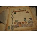 Many loose pages from an early stamp album to incl