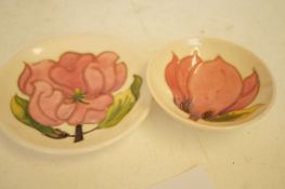 2 Moorcroft pink magnolia dish & coaster