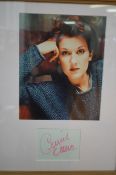 Framed Celine Dion signature with picture - No coa