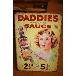 Tin plate sign daddies sauce - reproduction