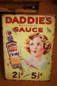Tin plate sign daddies sauce - reproduction