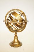 Brass armillary globe