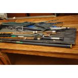 Collection of fishing rods to include Hardy split