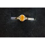 9ct Gold ring set with tigers eye Size E