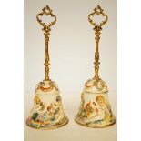 Pair of Capodimonte bells Height 31 cm