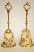 Pair of Capodimonte bells Height 31 cm