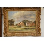 Owen Waters oil on board titled cottage at Thunre