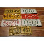 7 Canadian license plates