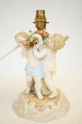 Italian style cherub table lamp - minor leaf loss