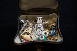 Copper jewellery box & contents