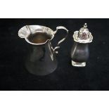 Silver milk jug & silver sugar sifter Total weight