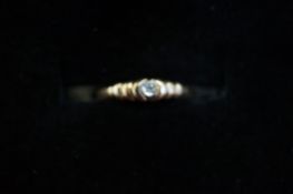 9ct Gold ring set with diamond Size O