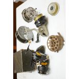 Collection of vintage fishing reels to include a H