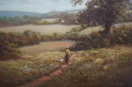 Reg Brown oil on canvas, country scene 47 x 37 cm