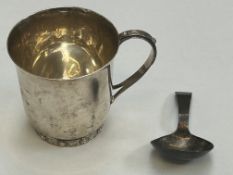 William IV silver caddy spoon together with silver