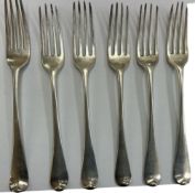 Set of 6 silver forks, Richard crossly c1785 good