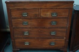 Early victorian mahogany 2 over 3 chest of drawers