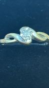9ct Gold diamond solitaire ring Size O 2.7g