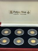 Pobjoy mint fine gold coin set. 6 coins -5x 1/20 o