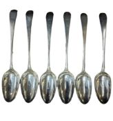 Set of 6 silver spoons, late George II early Georg