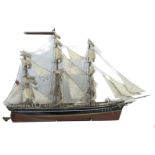 Very large scratch built sailing ship 114 cm wide