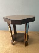 Art deco mirrored topped side table (Peach) applied m