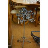 Wrought iron floor standing candle stick