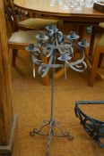 Wrought iron floor standing candle stick