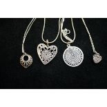 4 Silver necklaces