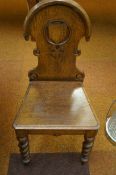 Early 20th century oak hall chair