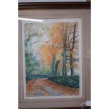 B Tomlinson watercolour titled Holcombe old road a