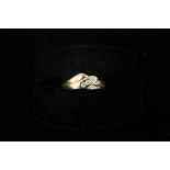 14ct Gold ring set with 3 diamonds Size L