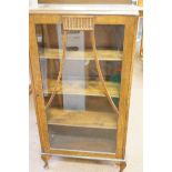 Edwardian free standing glazed book shelf