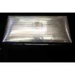 Art deco silver cigarette box with wood lining Tot