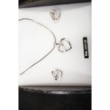 Silver chain & pendant together with earrings - Al
