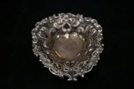 Victorian pierced silver small dish