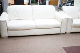 Good quality 3 seater with 1 chair leather suite