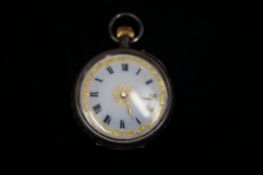 Silver cased Victorian fob watch