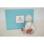 Lladro figure of a westie with original box & oute