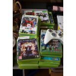 Large collection of Xbox games to include a contro