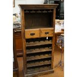 Sheesham wood wine rack with 2 draws