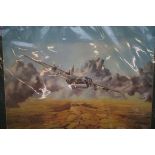 Signed print royal air force spitfire