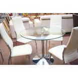 Glass top dining table with 4 chairs