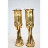 Pair WWI shell trench art