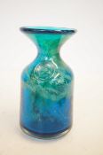 Mdina blue & green glass vase signed Height 16 cm