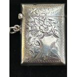 Silver vesta case, Birmingham hallmark Date Letter