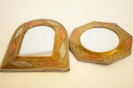 2 Brass & copper mirrors