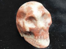 Sunstone hand carved skull