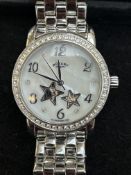 Rotary wristwatch with mother of pearl dial